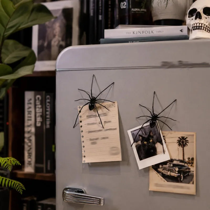 Simulated Spider Magnetic Refrigerator Sticker Funny Prank Horror Halloween Decor Kitchen Whiteboard Locker Multi-Scene Decor Quake