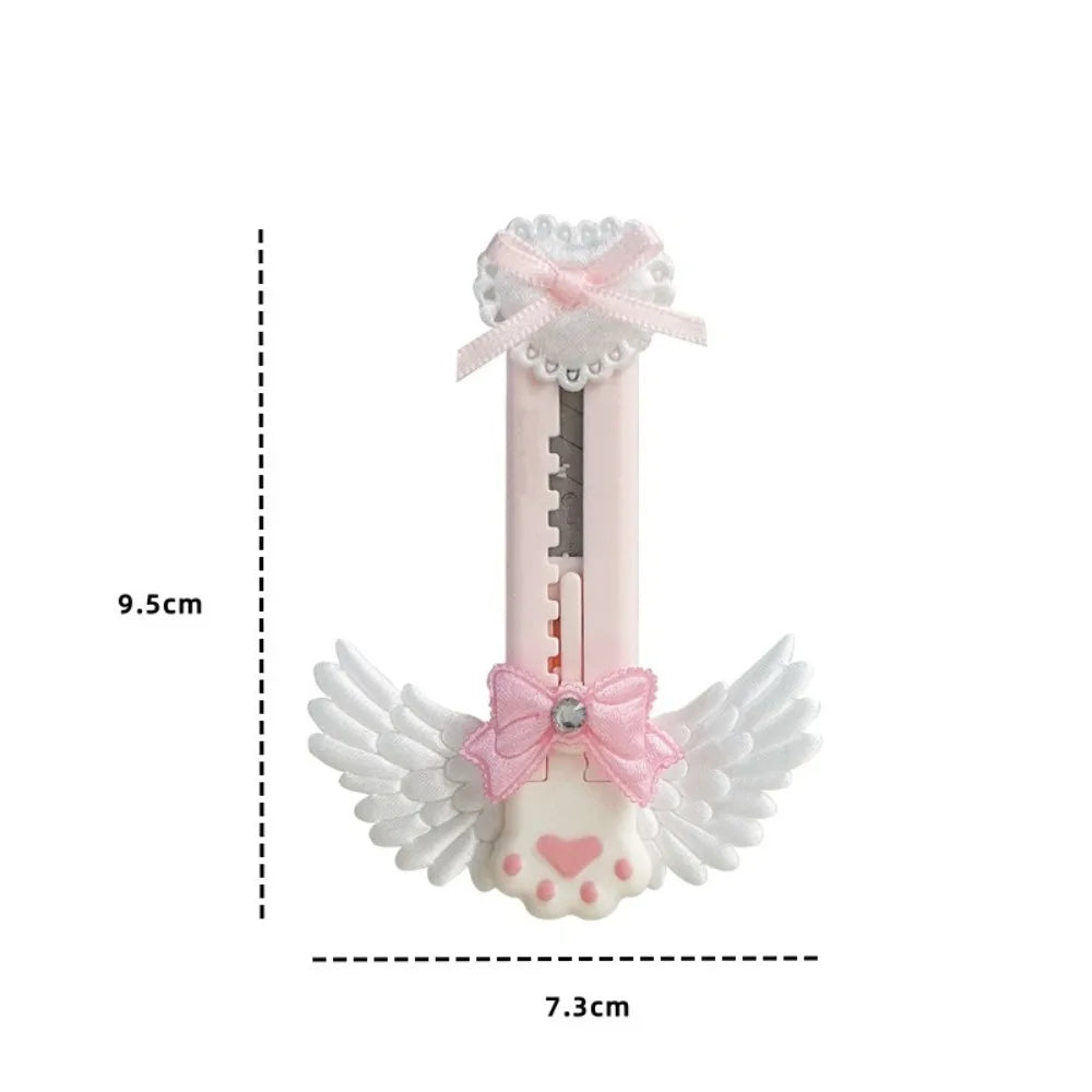 Mini Bowknot Style Utility Knife Lightweight Compact Envelope Opener Cat Paw Exquisite Mail Knife Quake