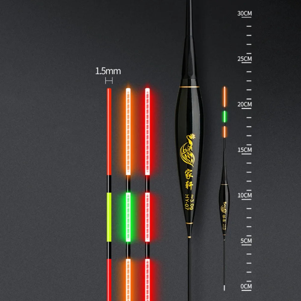 Indicator Electronic Fishing Float Long Tail 2 Light Rock Fishing Floats Slip Drift Tube Buoy Strike Bobbers Buoy Night Fishing Quake eat lead 3g