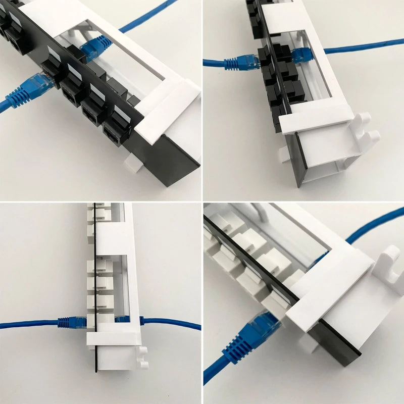 8-Port Cat6 Network Patch Panel with Wall Mount Bracket RJ45 Insert Keystone Gigabit LAN Coupler Plug Frame K1KF Quake