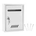 Wall Mounted Mailbox Windproof with 2 Keys Letterbox Decorative Locking Mail Box for Home Decoration Gate House External Office Quake White