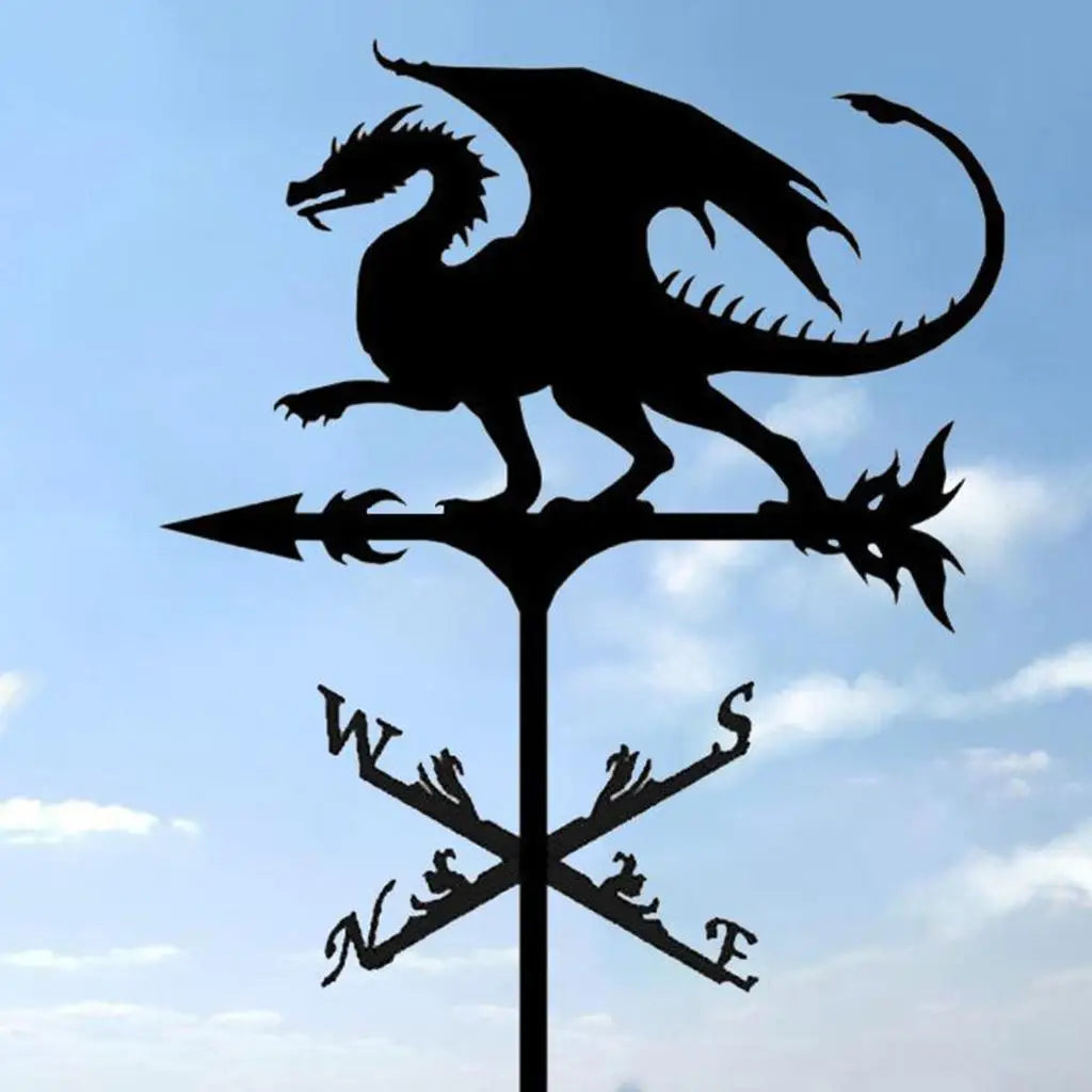Weather Vane Black Mount Metal Bracket Weathervane for Farmhouse Scene Decor Quake Rose