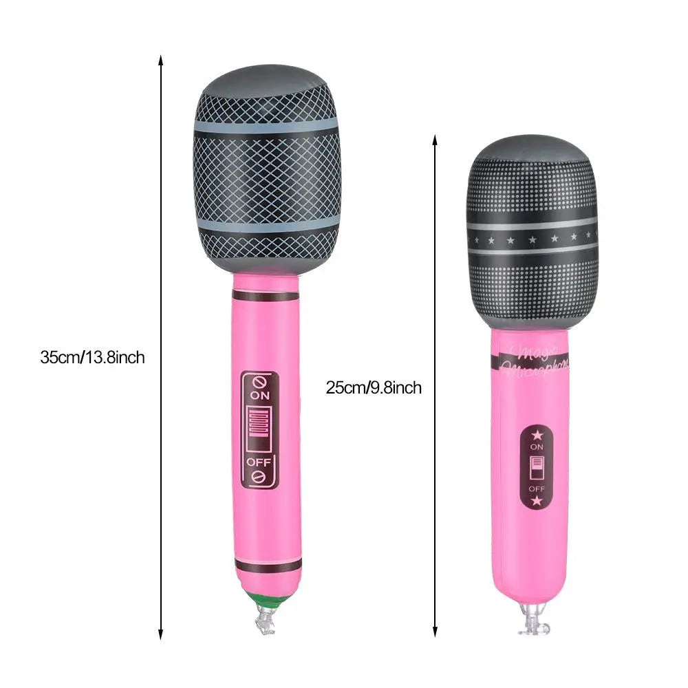 12Pcs Gifts Role Play Stage Birthday Decoration Blow Up Inflated Inflatable Microphones Photo Props Quake