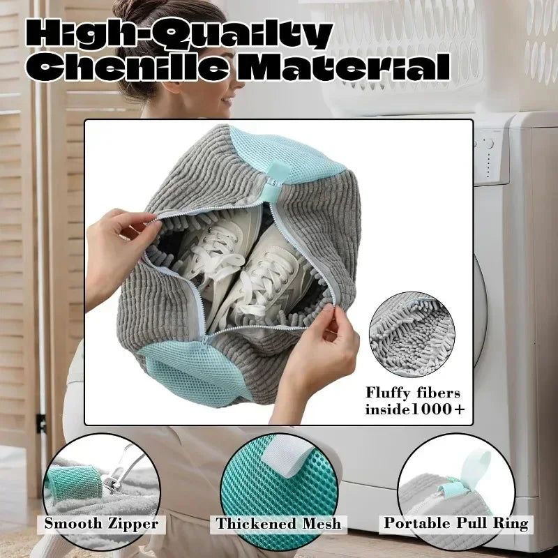 Reusable Shoe Washing Machine Bag for Sneakers Tennis Shoes Unstain Durable Shoe Cleaning Bag for Washing Machine Quake