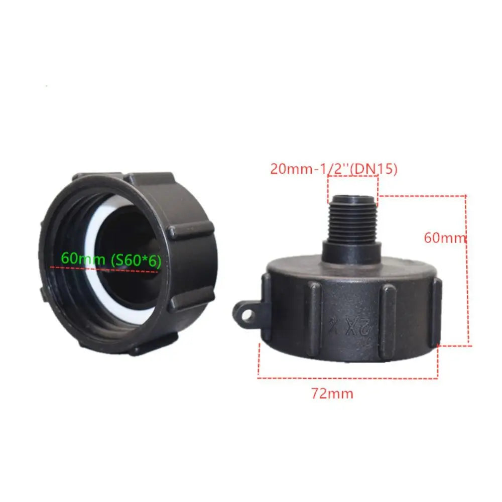 S60 IBC Ton Barrel Connector IBC Plastic IBC Tank Adapter Fine Thread Accessories Hose Connector Ton Barrel Quake 1-2 inches