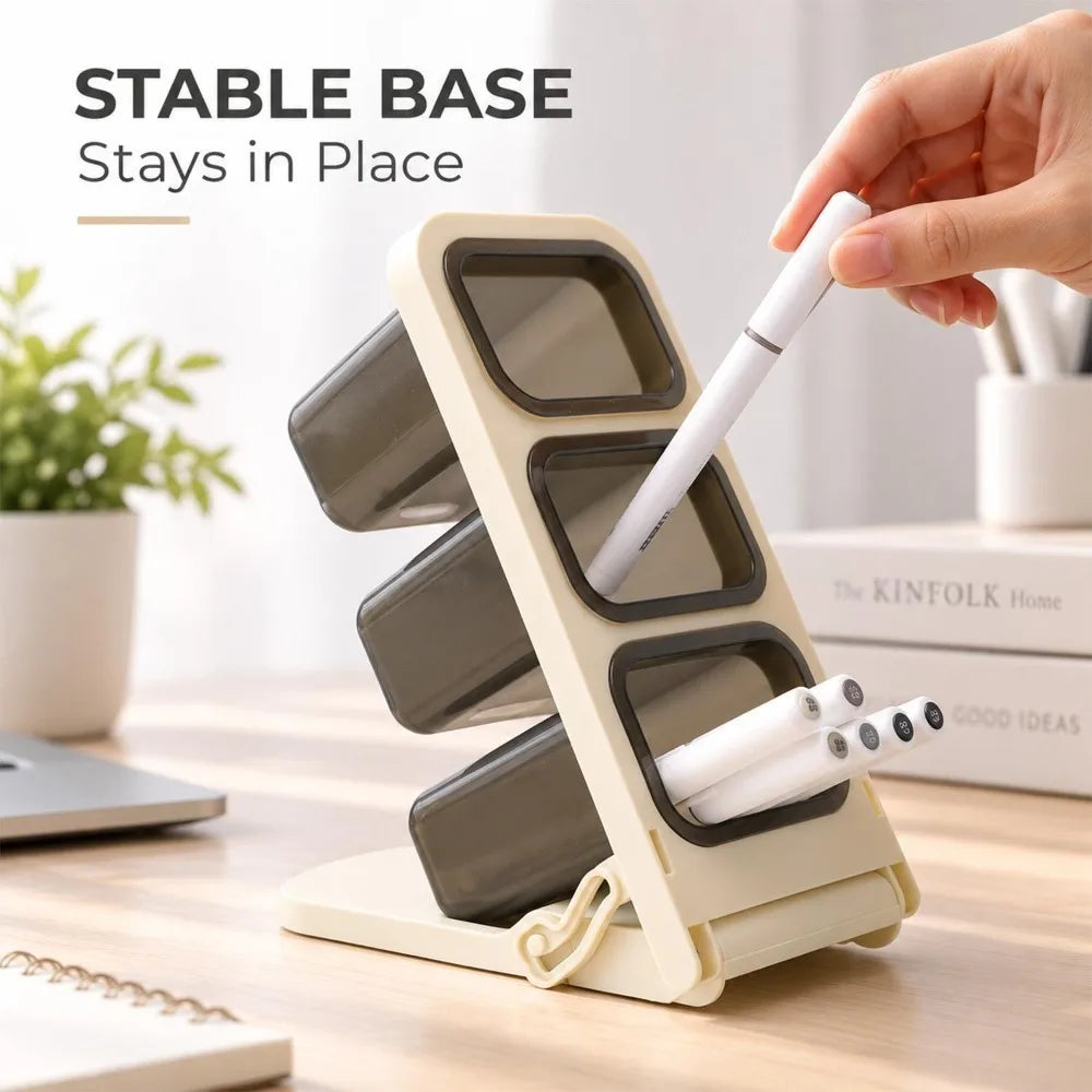 Three-layer Detachable Pen Holder Slanted Desktop Storage Box Student Office Stationery Organizer Large Capacity Storage Rack Quake