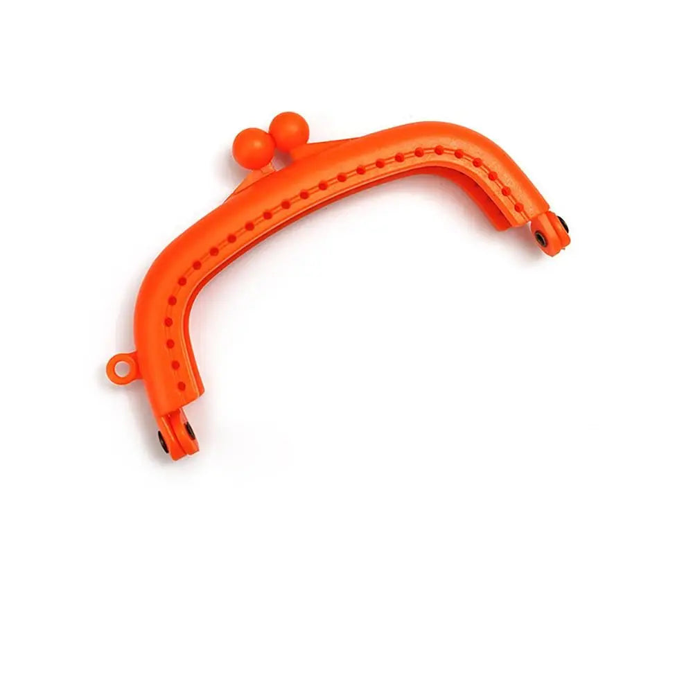 Mini Plastic Purse Frame Kiss Clasp Candy Color Bag Hardware Purse Clasp Frame Bag Kiss Clasp Lock Handle Bag Accessories Quake orange