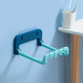 Portable Foldable Washbasin Storage Rack Wall-mounted Basin Bracket without Drilling Home Bathroom Storage Hook Quake blue-A