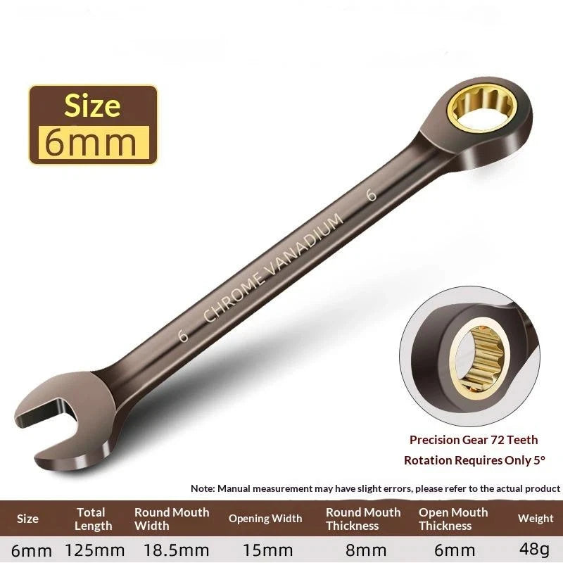 1Pcs Universal Torx Wrench Adjustable Torque 8-22mm Ratchet Spanner for Bicycle Motorcycle Car Repair Tools Mechanical Tool Quake 6mm