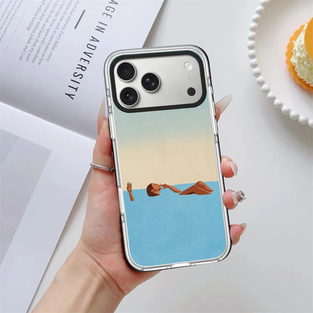 6090681 White Border Magnetic Phone Case Cover for IPhone 13 14 15 16 17 18 Pro Max Case Quake