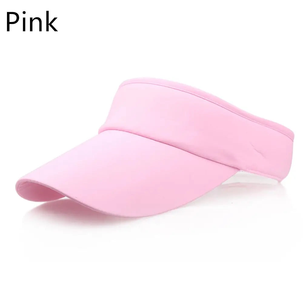 Women Tennis Golf Sun Visor Unisex Cap Hat Headband Quake pink