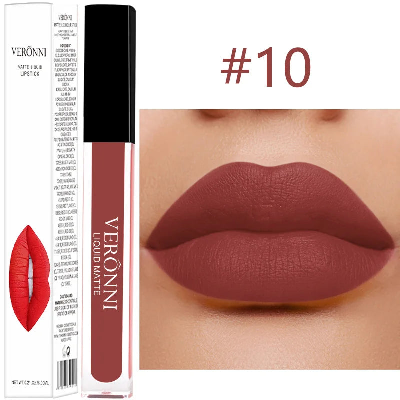 14 Color Liquid Matte Lipsticks Long Lasting Velvet Lip gloss Non Stick Cup Waterproof Beauty Cosmetics Makeup for Women Lip Quake 10