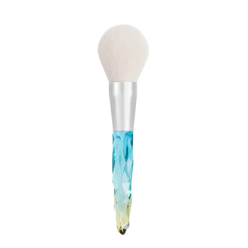 Powder Makeup Brush PVC Crystal Handle Wool Fiber Hairs Full Coverage Face Powder Brushes Beauty Cosmetic Brush For Women Quake Prism Powder Brush