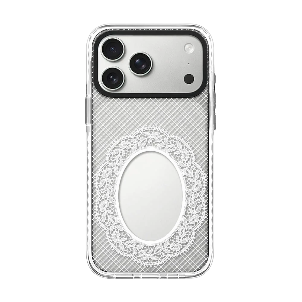 6082518 White Border Magnetic Phone Case Cover for IPhone 14 15 16 17 18 Pro Max Case Quake white (MagSafe) 3 iPhone 15 Pro