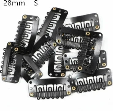 20 Pcs/set U Shape 3.2cm 2.8cm Wig Clips Snap for Women Hair Extensions/Weaving Medium Professional Salon Accessories Hair Clips Quake S black