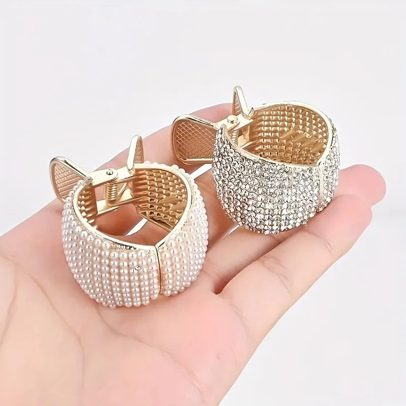 Korean New Rhinestone hair clip claw clamp Gypsy Hairpin High Ponytail Women's Hairpin Back Head Alloy Shark Clip Quake