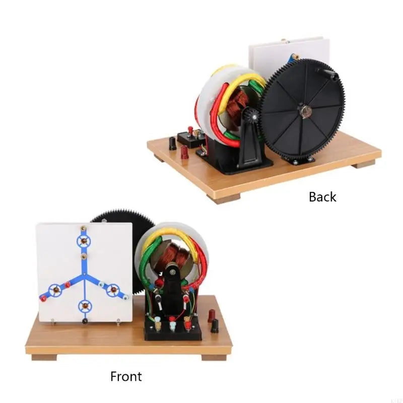 Manual Turn Physics Generator Demonstrator for Lab Teaching, Three Phase AC D C and Direct Current Model with Circuit Panel K1KF Quake