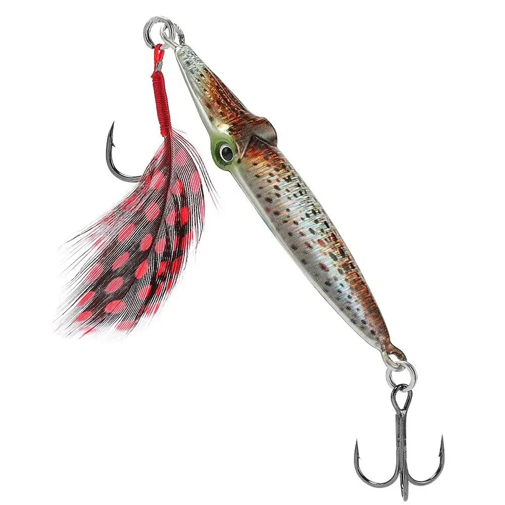 Universal Metal Fishing Lure 3D Eyes jigging Fishing Tackle Sinking Lifelike Hard squid Bait Outdoors Quake A