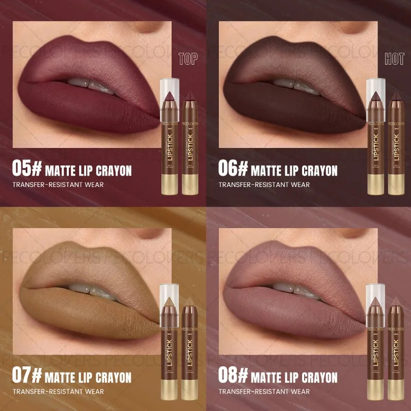 1PC Lip Liner in A Brown Tube, Outlines The Contours of Lips, Creates Plump and Charming Lips, Brown Lipstick, Non-stick Cup Quake