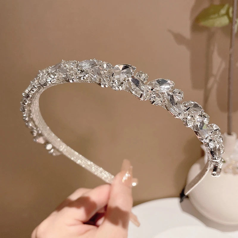 Versatile Out Rhinestone Headband Hairpin Headband Retro French Crystal Headband Female Korean Version Quake