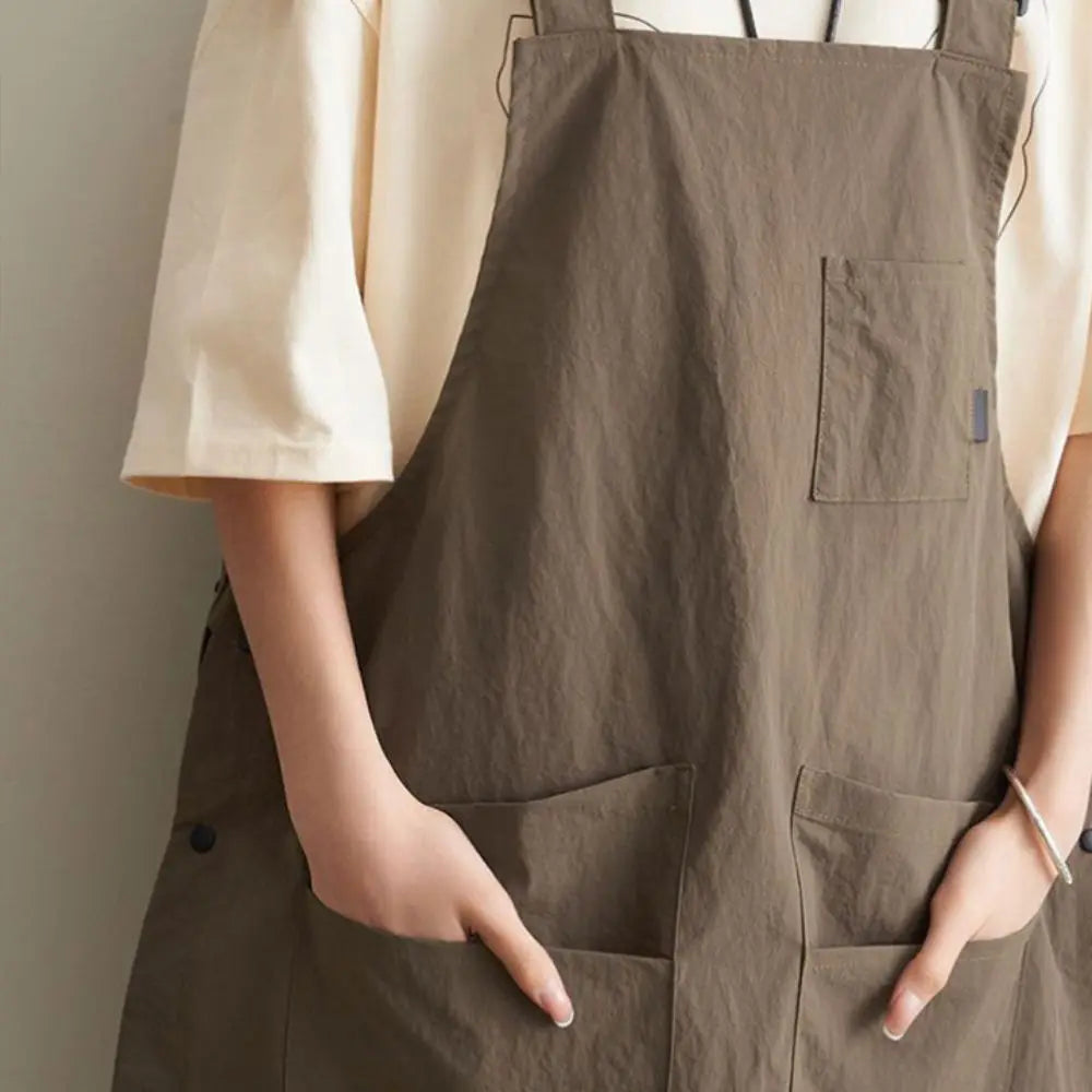New Double-Sided Kitchen Apron Waterproof Pure Color Waist Apron Adjustable Multi-scene Workwear Apron Household Kitchen Quake