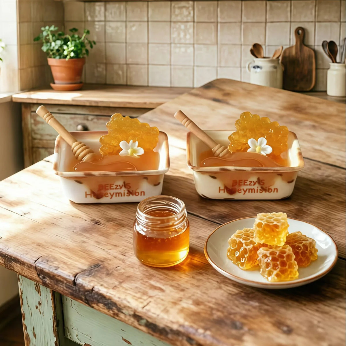 10pcs Sweet 1/6 Miniature Food Osmanthus Honey Box Honey Jar Resin Micro Landscape DIY Fake Food Decor For Dollhouse Accessories Quake