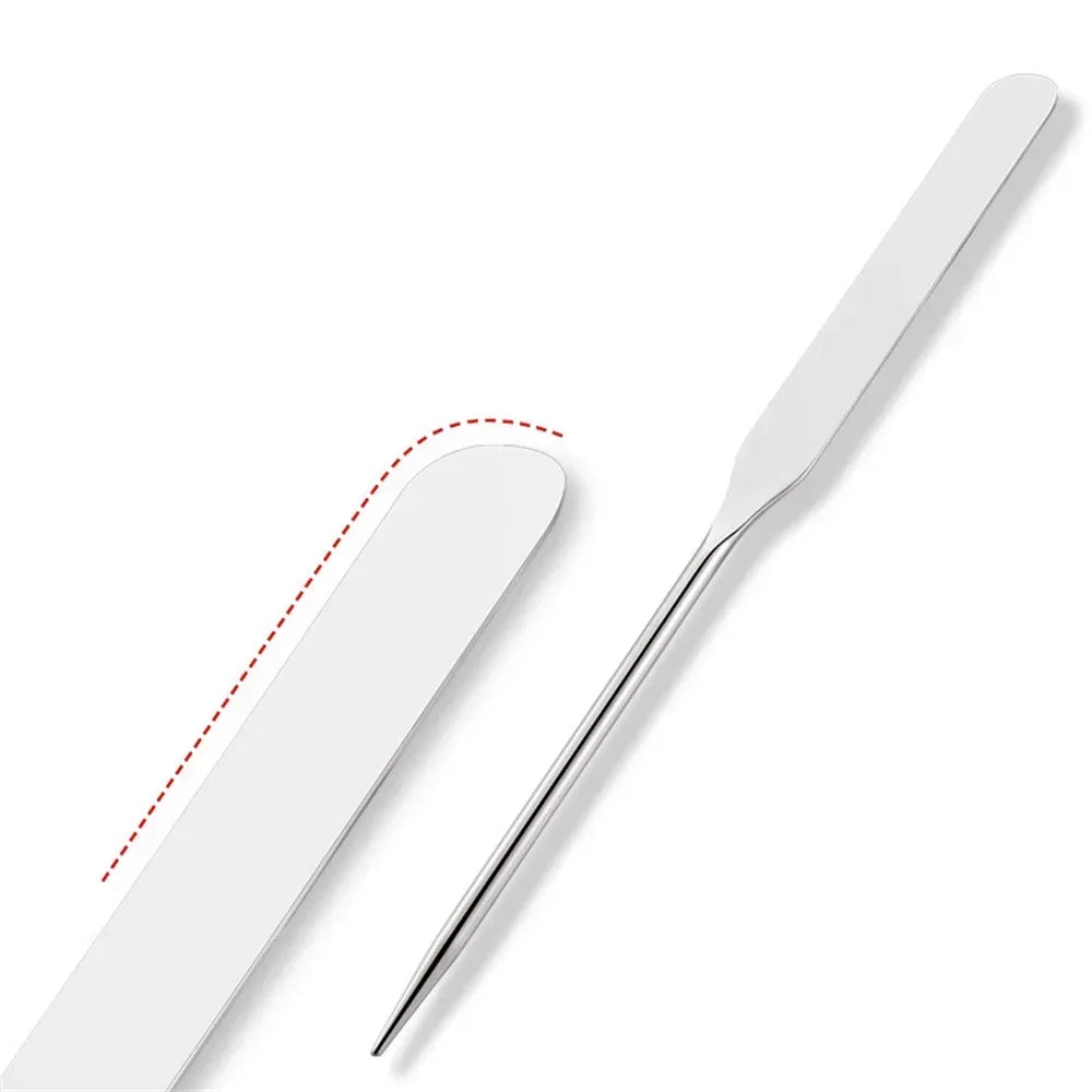 Palette Tray Stainless Steel 2PC Mixing Rod Set Makeup Toner Spatula Mixing Stick Foundation Cream Mixing Cosmetic Make Up Tool Quake