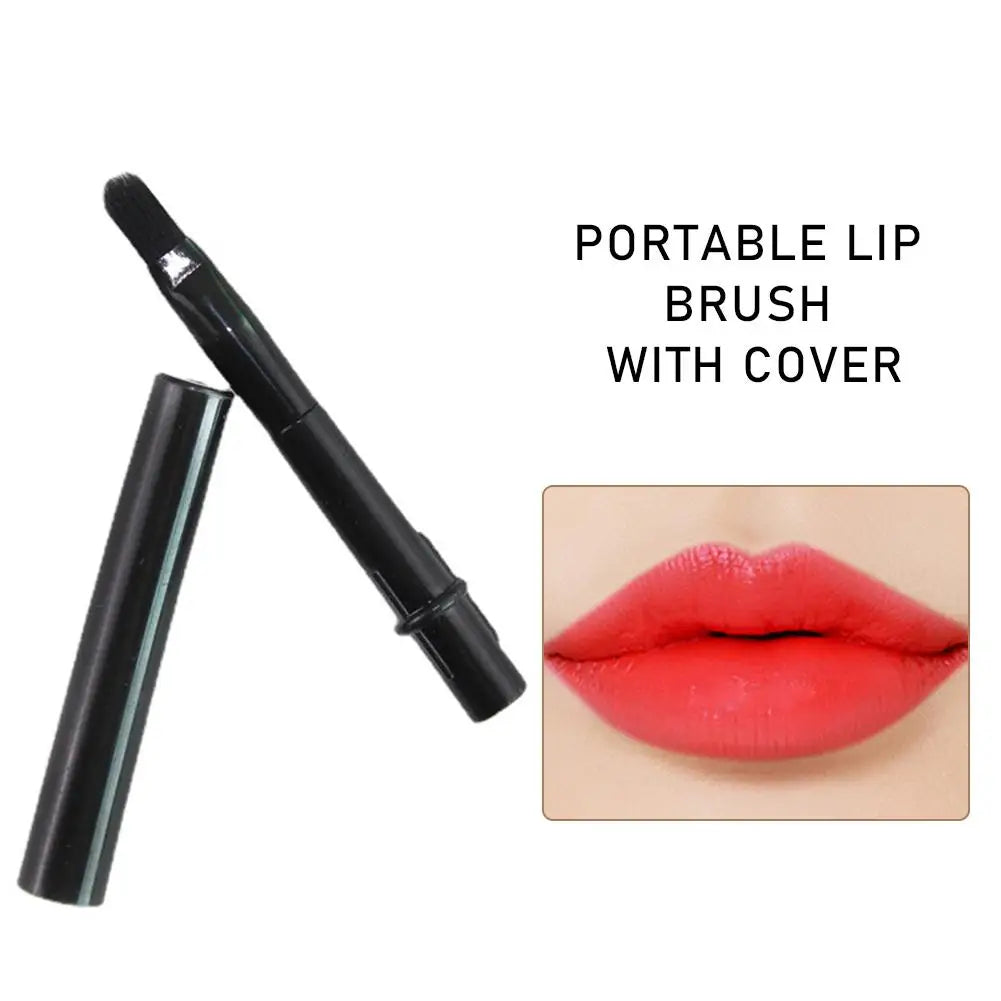 Makeup Lip Brushes Lipliner brushes Black with Cap Retractable Lipstick Brush Travel Portable lip scrub brush Gloss Makeup Brush Quake 1pcs