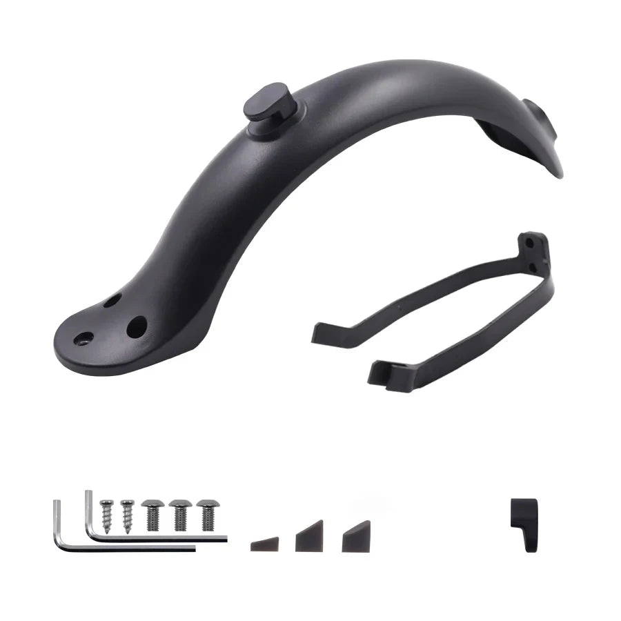 Front Rear Fender for Xiaomi M365 Pro Electric Scooter Taillight Battery Powered Warning Light Lamp Tyre Splash Mudguard Parts Quake A-BLACK