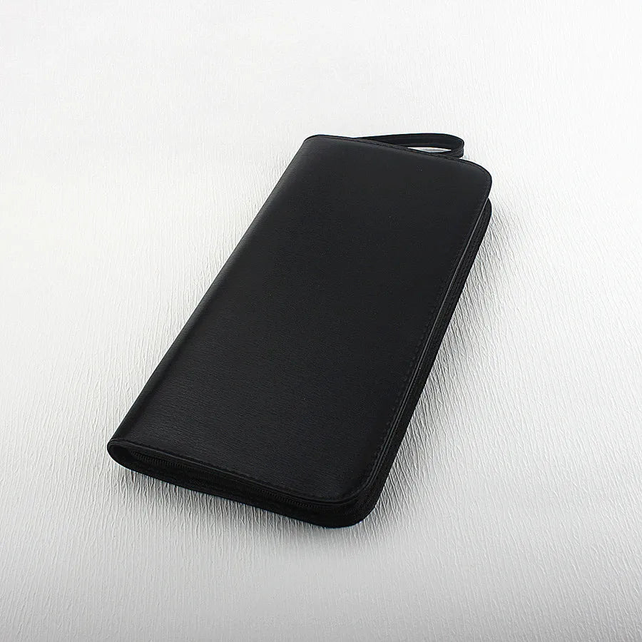 PU Leather Pen Holder Case for 10 24 36 48 Pens Waterproof Storage Organizer Quake 36 Slots-2 black