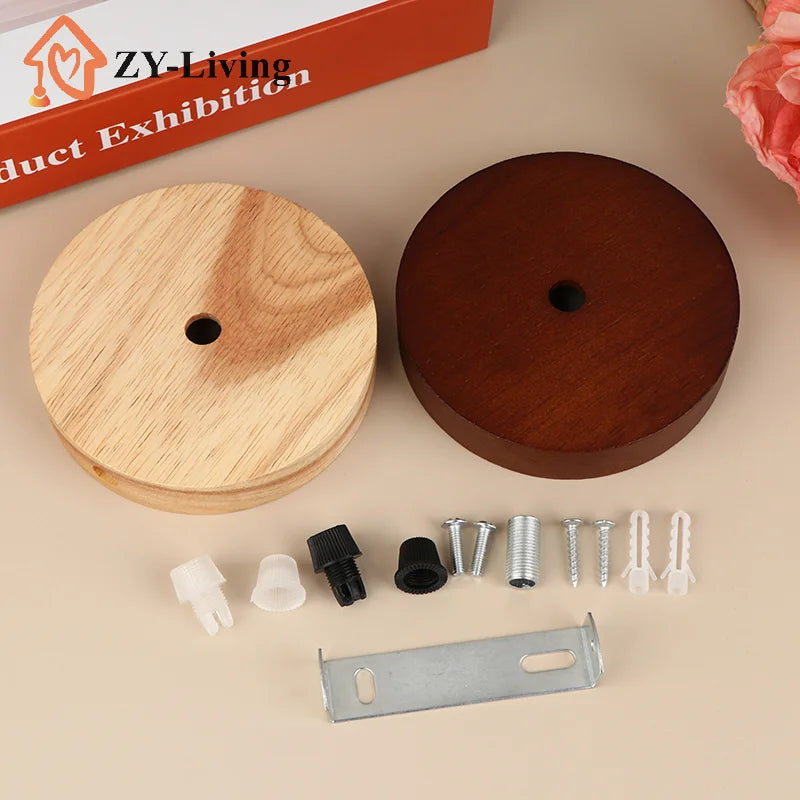 10/12cm Wood Lamp Base Modern Ceiling Plate Wooden Ceiling Holder Pendant Lamp Fitting Chandelier Base DIY Lighting Accessories Quake