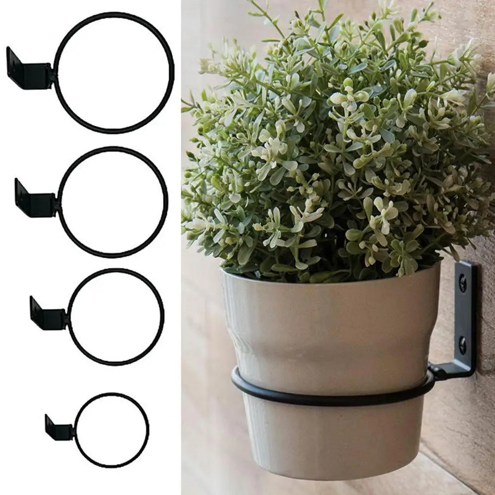 Sturdy Railing Outdoor Decor Planters Rack Flower Pot Holder Ring Planter Pot Stand Wall Mounting Quake