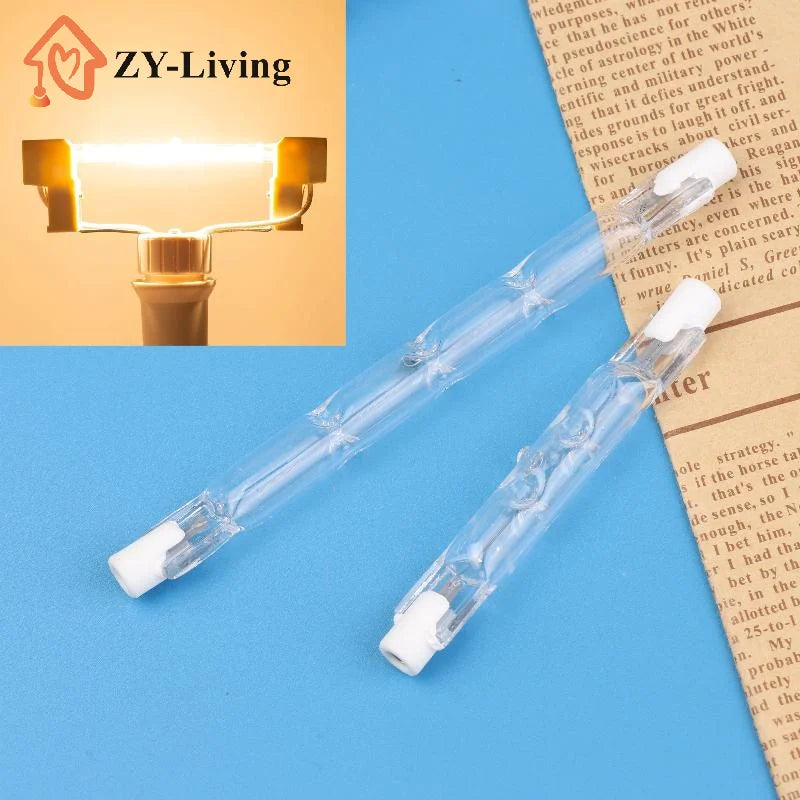 1Pcs J Type Halogen Light Bulb 360° Beam Angle R7S Halogen Linear Light Bulb For Ceiling Cabinet And Desk Construction Lights Quake