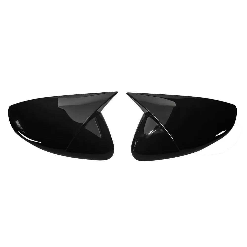 For Peugeot 208 2008 2012-2018 Citroen C3 2016 to 2020 2x Car Sticker Rearview Side Mirror Cover Wing Cap Exterior Case Trim ABS Quake Gloss Black