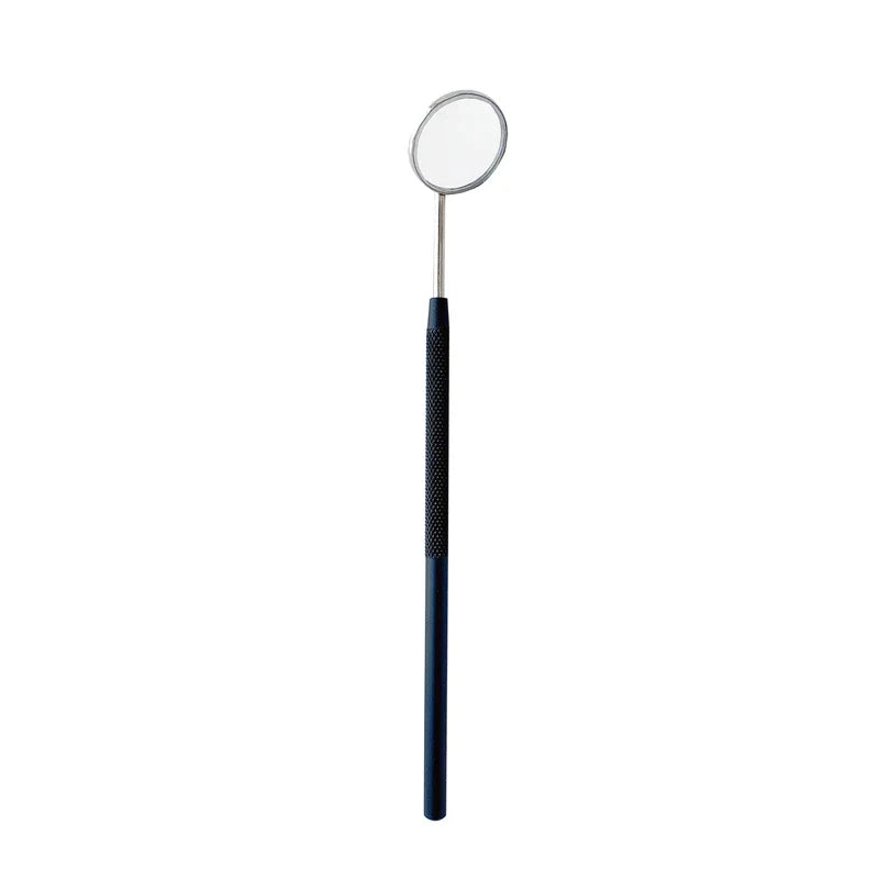 New Stainless Steel Mouth Mirror Teeth Cleaning Oral Check Dental Mirror Filling Makeup Eyelashe Extension Inspection Mirror Quake Black Stainless Stee