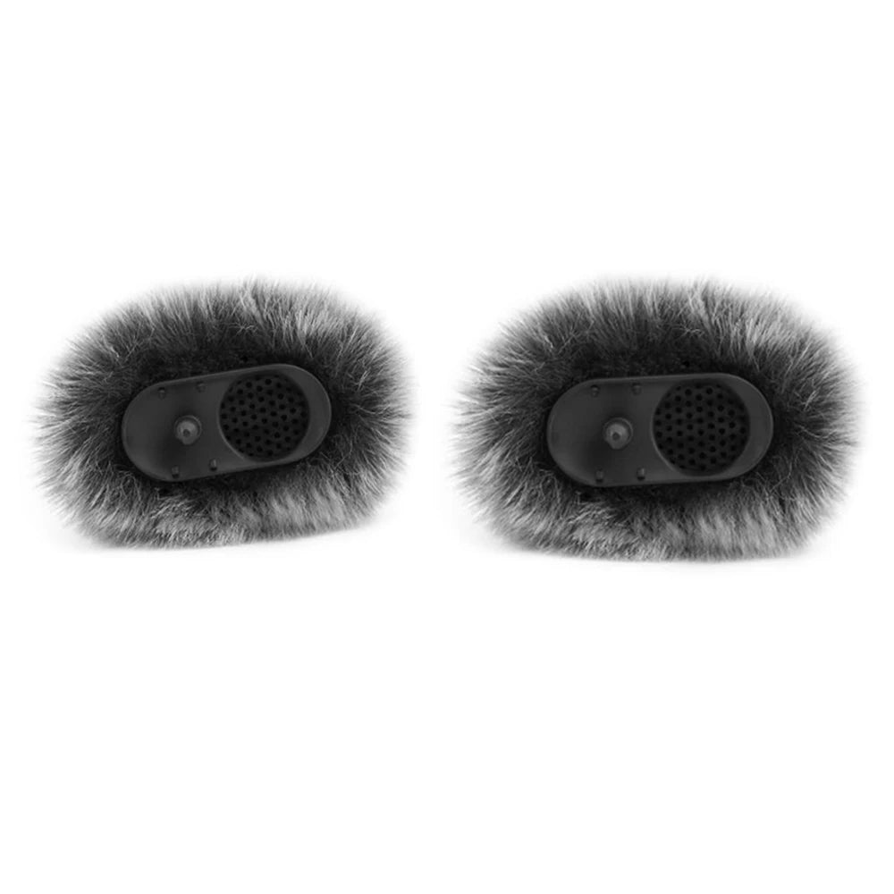 Furry Microphone Windscreen For DJI MIC 2 Lavalier Microphone Furry Windshield Noise Reduction Microphone Muff Wind Cover Quake 2pcs