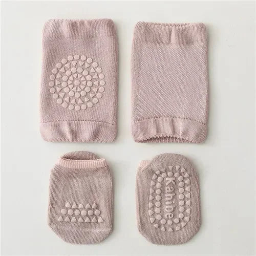 2Pcs Slip Toddler Anti Sock For Girls Boys Soft Newborn Baby Girl Boy Sport Socks and Knee Infant Set Summer Spring New Quake B284 Light purple 13-24Months(M)