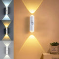 1PC Smart RGB Gradient Night Light Magnetic Motion Sensor Rechargeable Wall Lamp for Bedroom Bathroom Closet Garden Home Decor Quake White 3 color