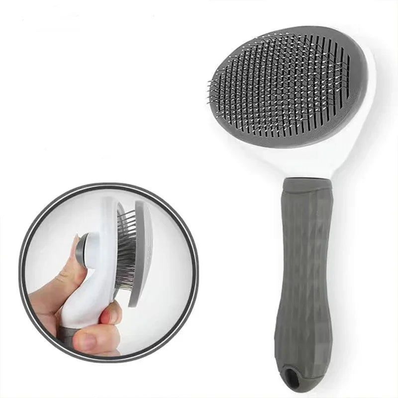 1PCS Pet Hair Removal Brush Dog Hair Comb Stainless Steel Automatic Hair Fading Cat Comb Pet Cleaning Grooming Supplies Quake