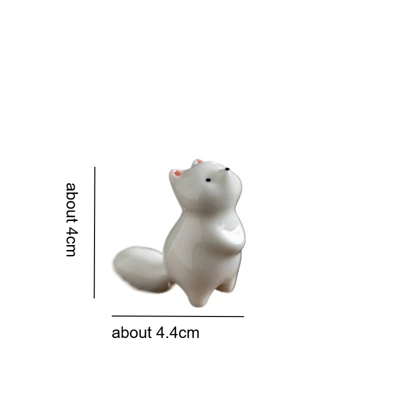Fun Mini Fox Tea Pet Ornament Creative Cute Pet Home Decor Living Room Desktop Decoration Quake A