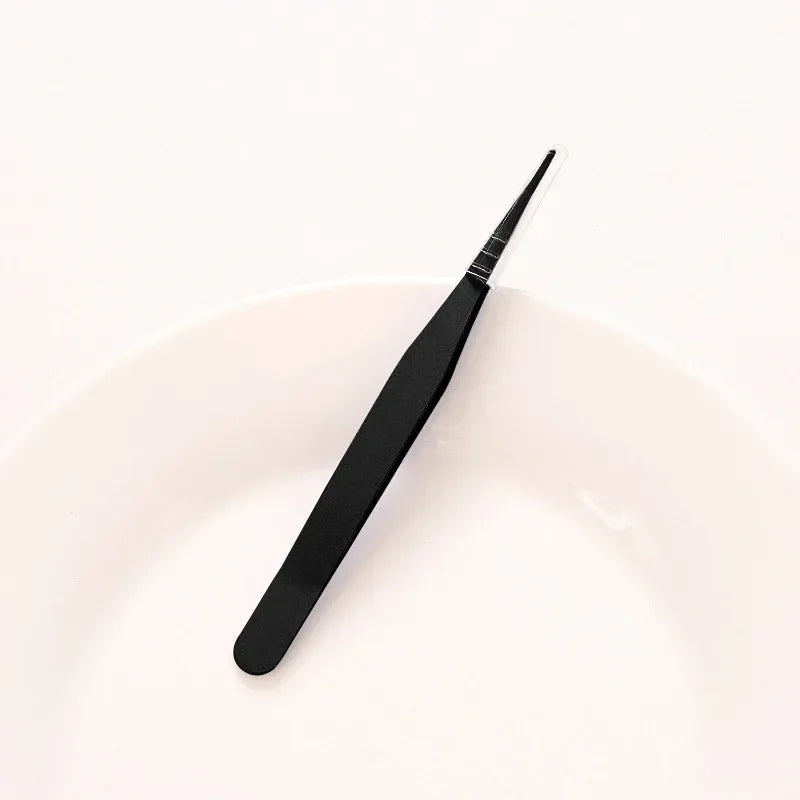 Macaroon Nail Art Decor Eyelashes Tweezers Tweezer Scrapbook Sticker Tapes Picking Stainless Clips DIY False Eyelashes Tools Quake Black Z