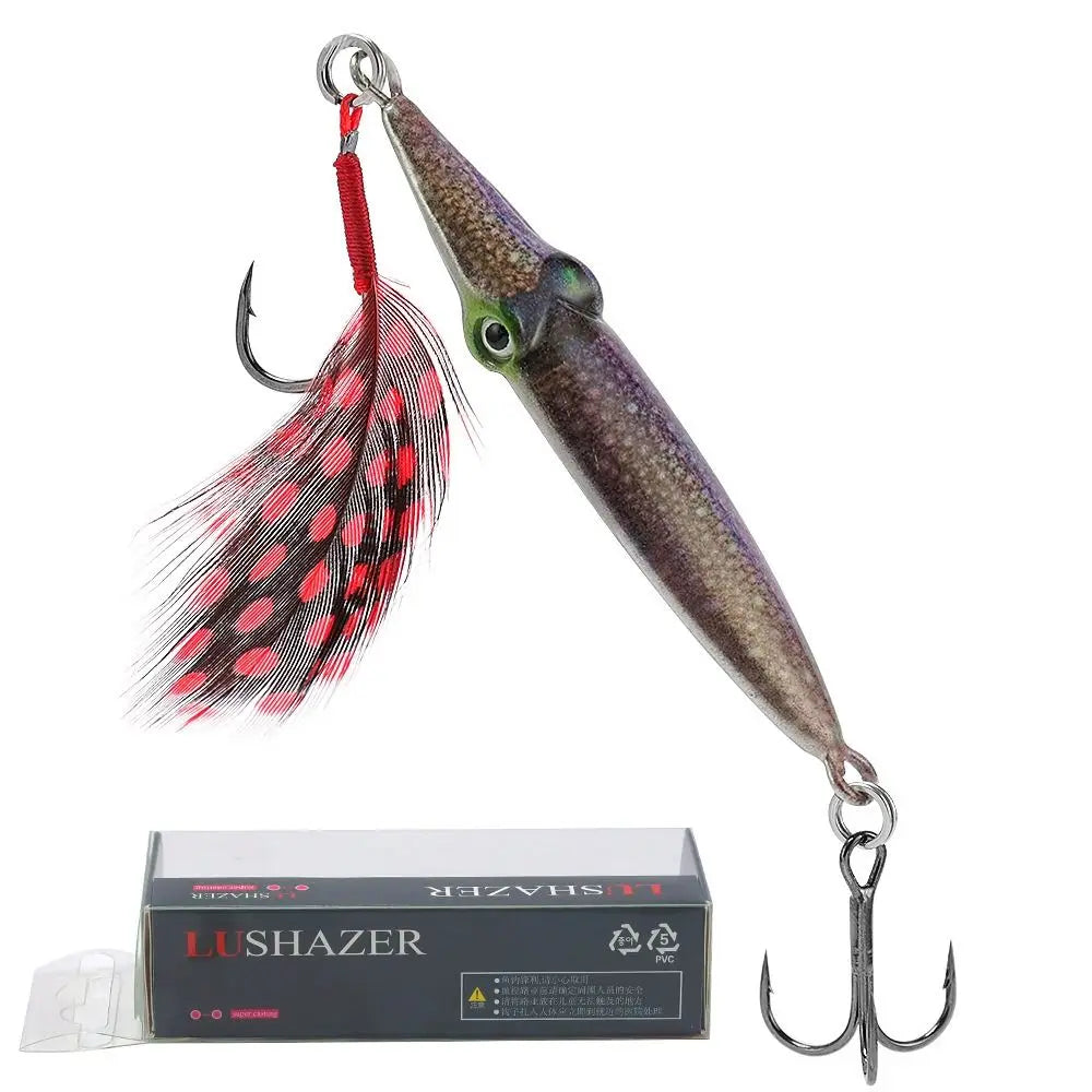 Universal Metal Fishing Lure 3D Eyes jigging Hard squid Bait Lifelike Wobblers Artificial Bait Outdoors Quake D