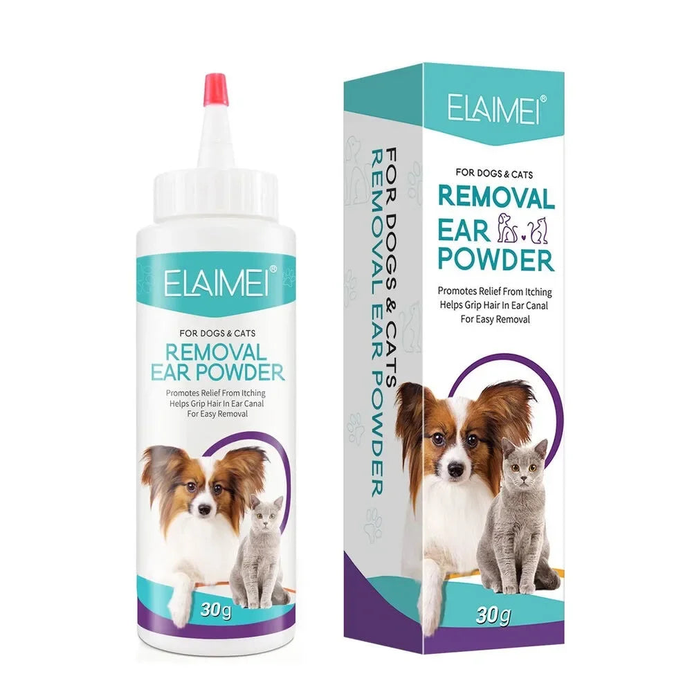 Pet Ear Powder for Dogs and Cats Pet Ear Health Care Easy to Remove Ear Hair Quake