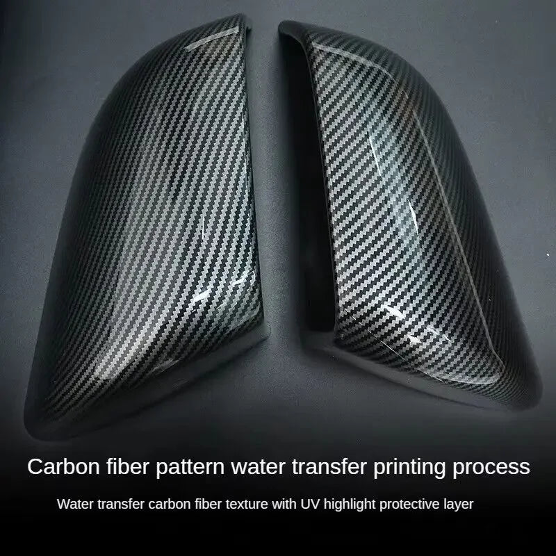 For Tesla Model 3 Y 2017-2023 Car Sticker Rearview Side Mirror Cover Wing Cap Exterior Door Rear View Case Trim Carbon Fiber ABS Quake