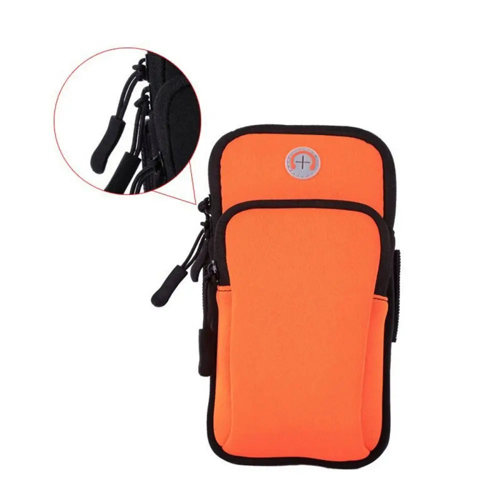 Universal Waterproof For Phone Money Keys Running Accessories Arm Bags Sports Armband Phone Case With Headset Hole Quake orange