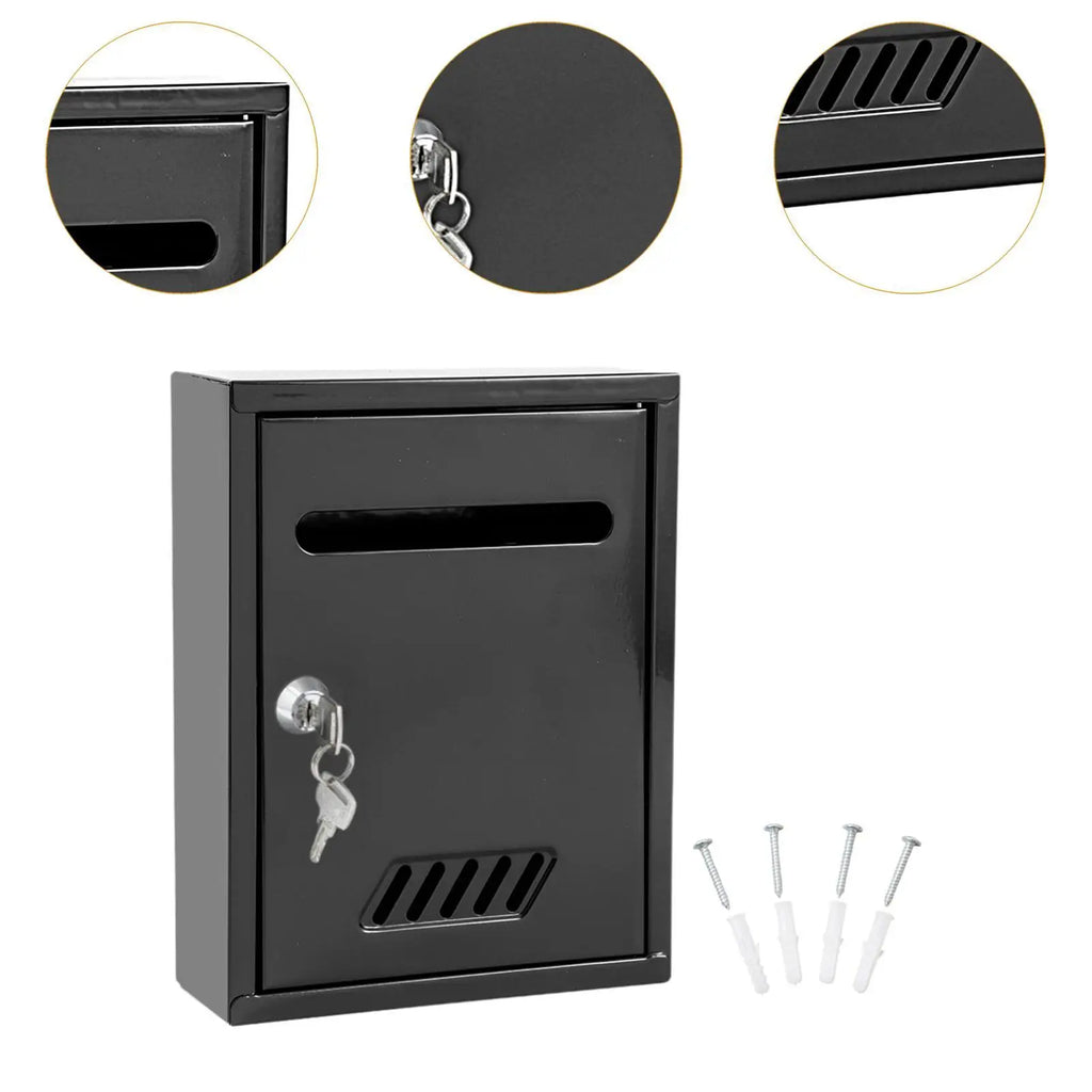 Wall Mounted Mailbox Windproof with 2 Keys Letterbox Decorative Locking Mail Box for Home Decoration Gate House External Office Quake