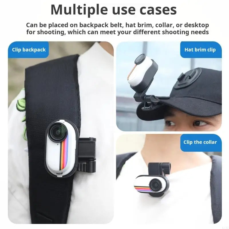Backpack Clip Mount For 360 GO3S Action Camera 360 Rotation For Handsfree On Shoulder Straps Or Cap K1KF Quake