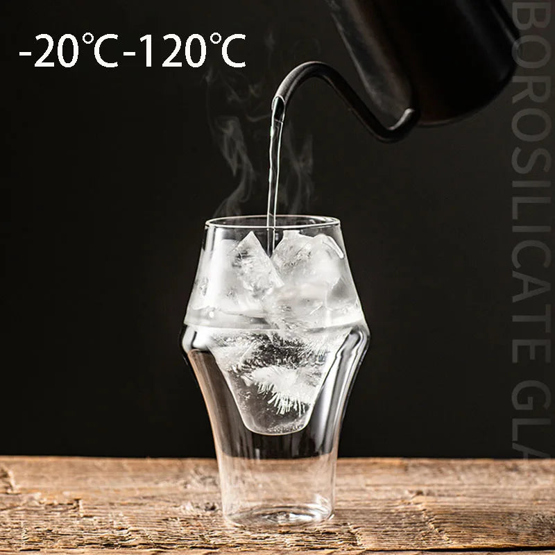 YWDL Double-layer Glass Cup Transparent Espresso Coffee Cup Anti-scalding Milk Brandy Wine Teacup Cup Glass Mug Drinkware Quake