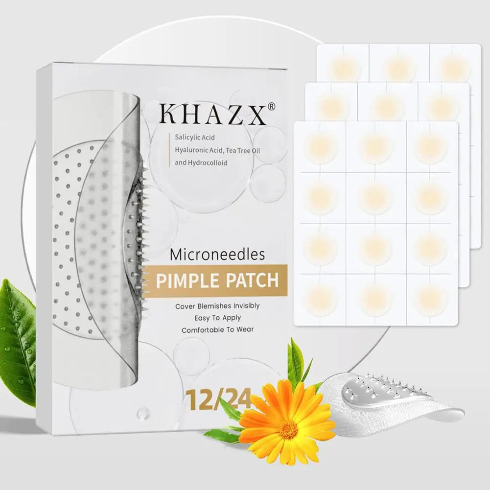 12/24PCS Micro Needle Pimple Patch Hydrocolloid Micropoint Pimple Patch For Reduce Redness And Promote Accelerated Healing Quake