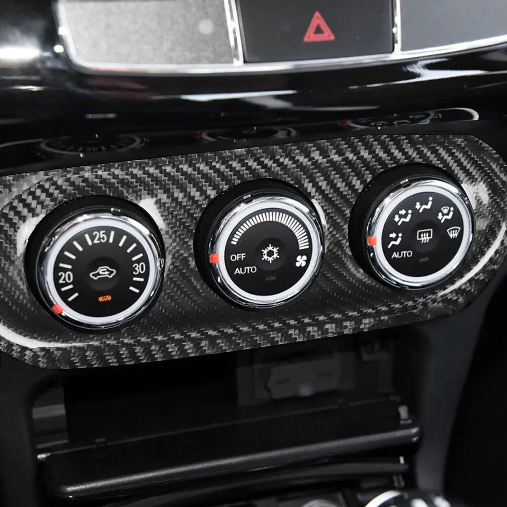 For Mitsubishi Lancer EVO X 10 2008-2015 Real Carbon Fiber Car Console Dashboard AC Panel Gauge Pod Pointer Cover Trim Frame Quake